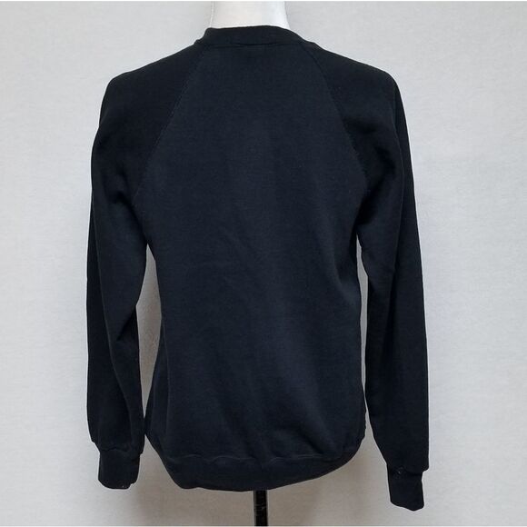 VINTAGE Lee Hand Made Floral Applique Gold Metallic Side Slit Sweatshirt Medium - Picture 12 of 14